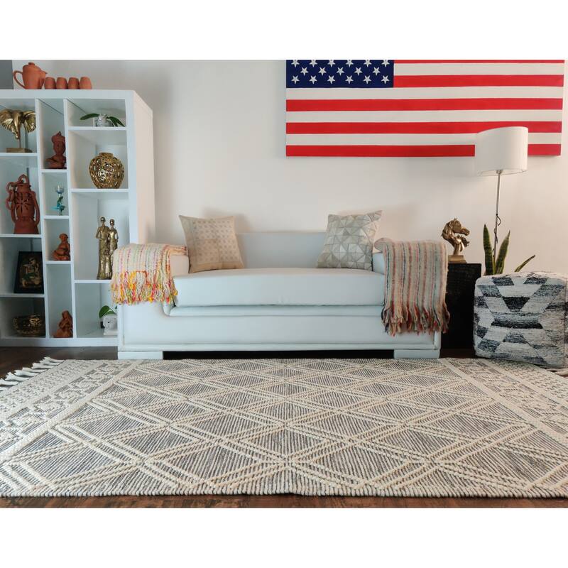 Loominaire Handmade Carpet "Panama" Wool, Cotton Natural Fiber Easy Maintenance Rug