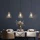 preview thumbnail 16 of 17, Elisie Mid-century Modern Pendant Light 1-Light Waterfall Glass Hammered Dome Kitchen Island Lighting Dining Room