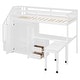 preview thumbnail 13 of 18, Twin Size Loft Bed with Stairs, Bookshelf, Drawers,Desk & Wardrobe