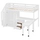 preview thumbnail 13 of 58, Twin Size Multifunctional Loft Bed with Wardrobe With Shelves,A Side Desk With 2 Drawers,A Movable Table