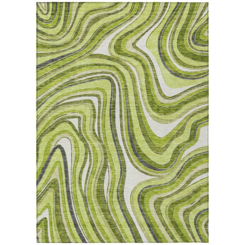 HomeRoots Abstract Transitional Rectangle Outdoor Rug