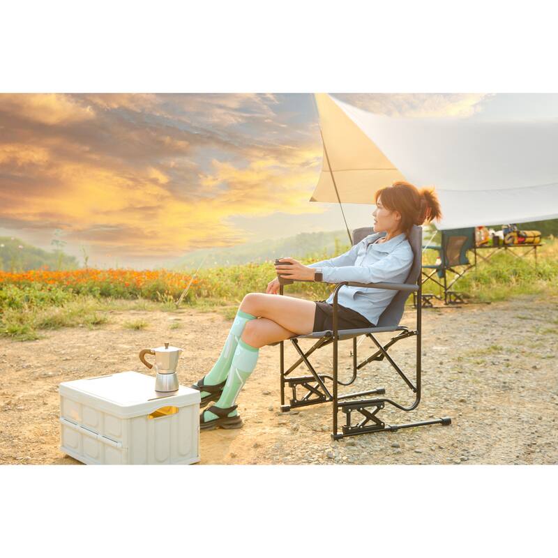 Outdoor Freestyle Rocker Camping Chair Portable Folding Rocking Chair With Solid (Excluding the table)