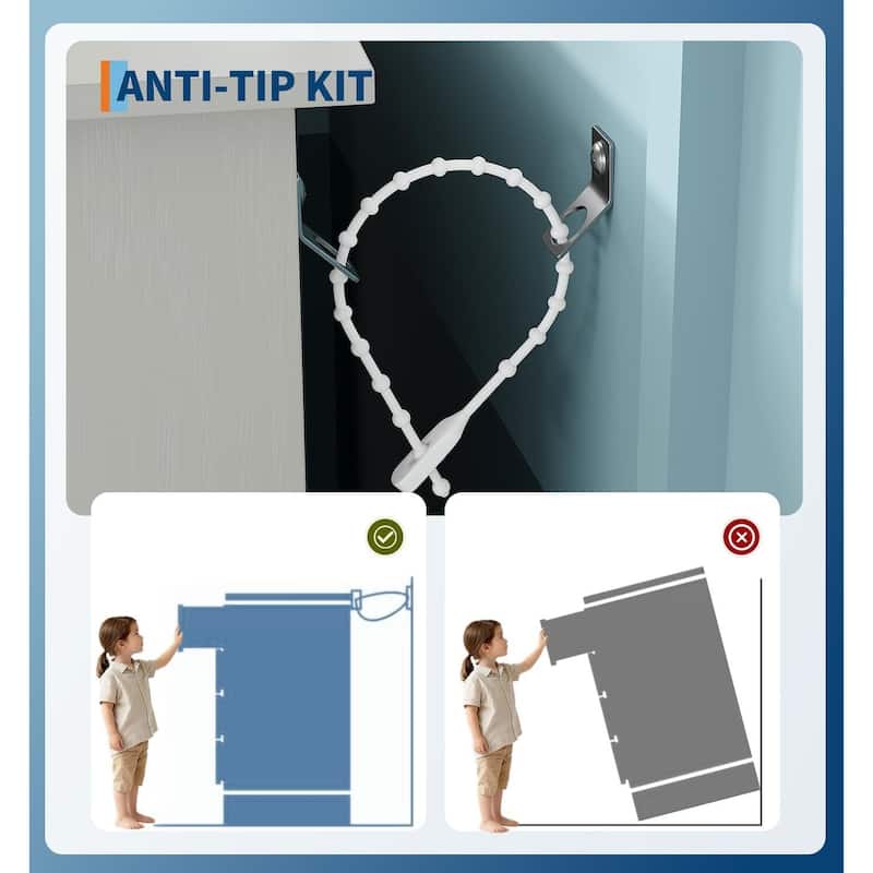 4-Drawer Dresser for Bedroom with Charging Station & RGB Lights