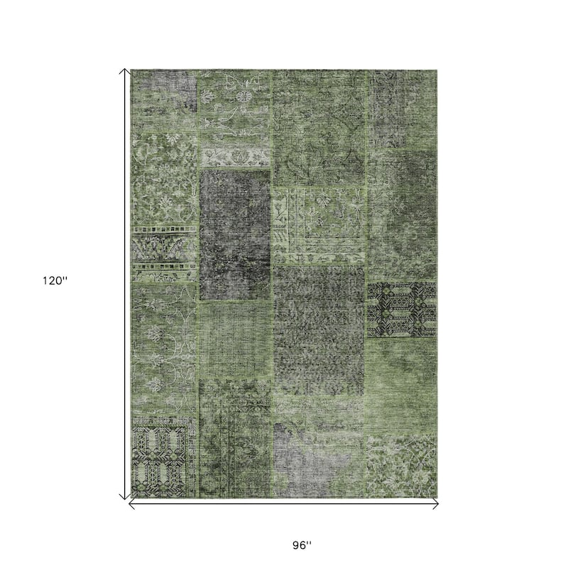 HomeRoots Patchwork Transitional Rectangle Outdoor Rug
