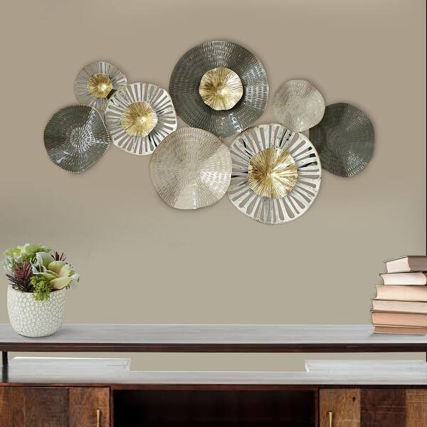 Floral Metal Wall Decor With Cutout And Raised Details Multicolor 6 X 12 Overstock 30609017