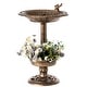 preview thumbnail 6 of 12, Garden Bird Bath and Solar Powered Round Pond Fountain - Copper - 17" W x 17" D x 23.75" H