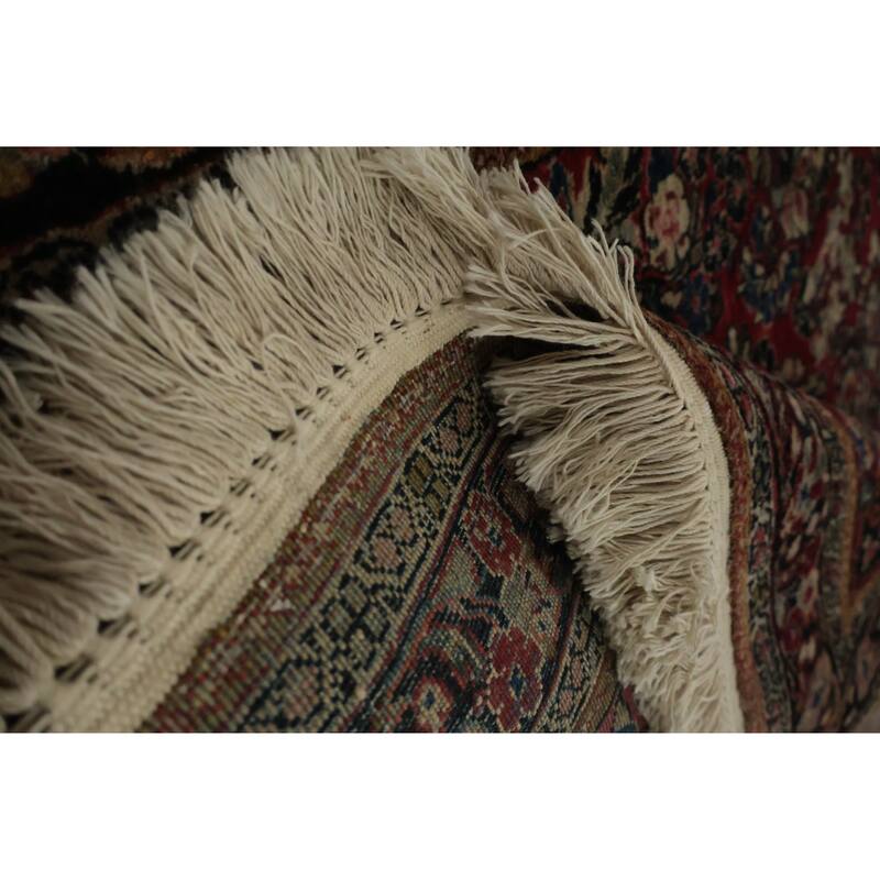 Hand Knotted Oriental 100% Wool Carpet Traditional Floral Red Sarouk Area Rug - 4' 11'' X 3' 4''