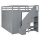 preview thumbnail 32 of 38, Full Size Wood Loft Bed With Built-in Wardrobes, Cabinets and Drawers for Bedroom