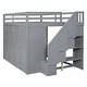 preview thumbnail 13 of 38, Full Size Wood Loft Bed With Wardrobes, Cabinets and Drawers, Gray