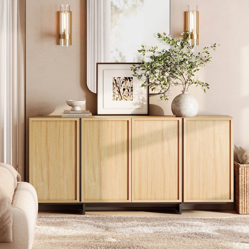 WAMPAT Buffet Cabinets, Modern Sideboard with Large Storage Space and T-Shaped Legs for Dinning Room, Kitchen