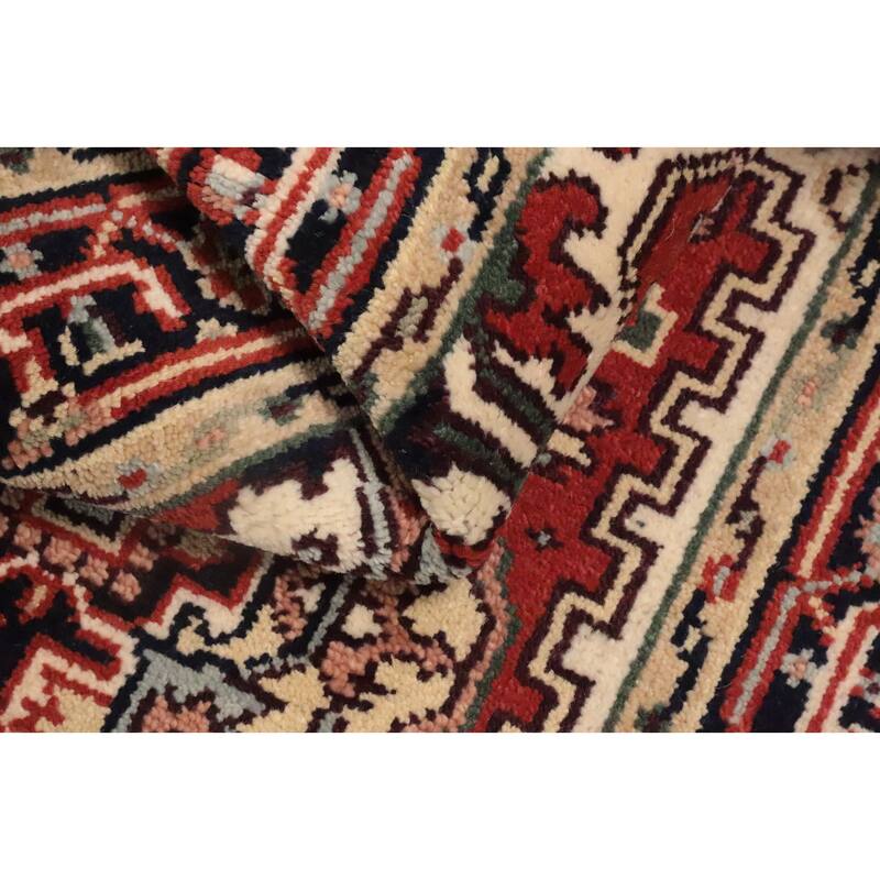 Hand Knotted Oriental 100% Wool Carpet Traditional Medallion Oranges & Rust Heriz (serapi) Area Rug - 5' 1'' X 3' 0''