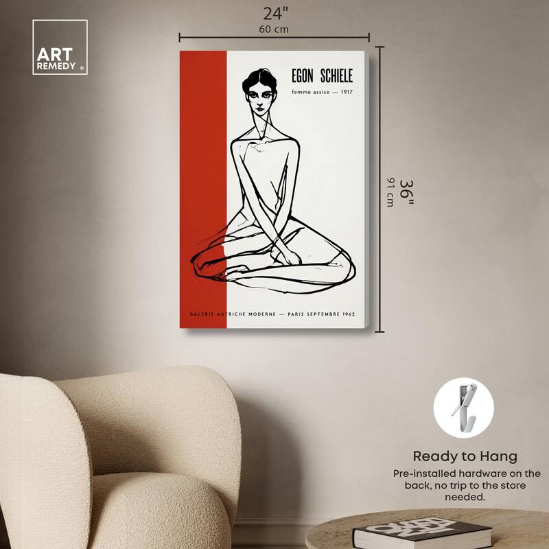Schiele's Red and White Canvas by Art Remedy, Gallery Wrapped