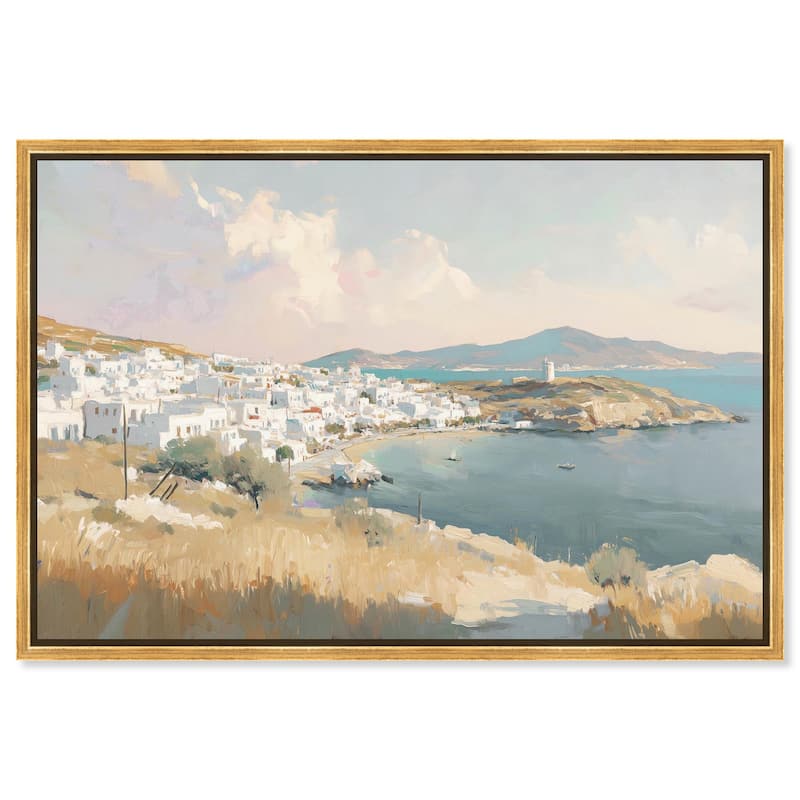 Sunrise Greece Canvas by Art Remedy - 30" x 20" - Gold