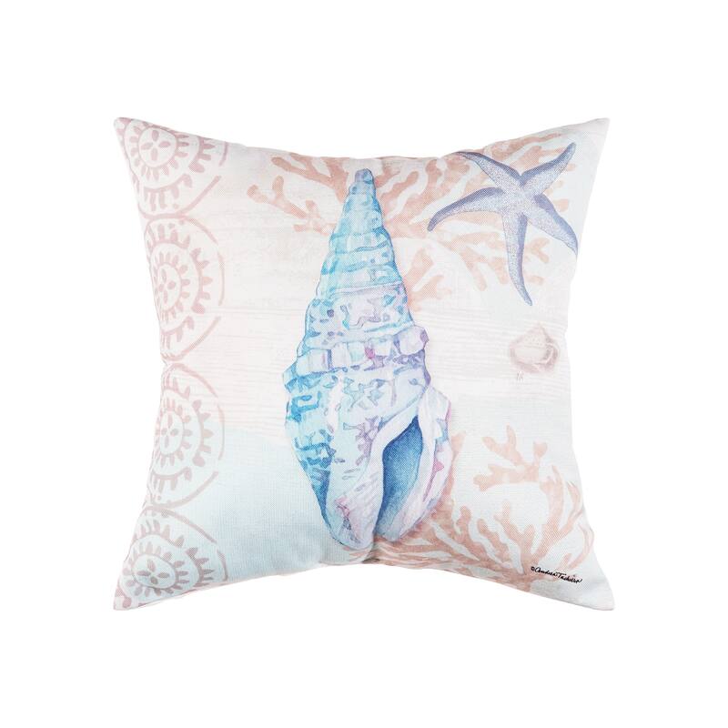 Blue Shell Throw Indoor/Outdoor Coastal Beach Nautical Themed