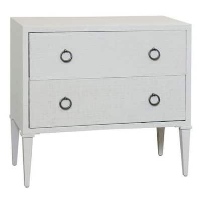 Bay St. Louis - Two Drawer Woven Raffia Chest with Silver Leaf Finish