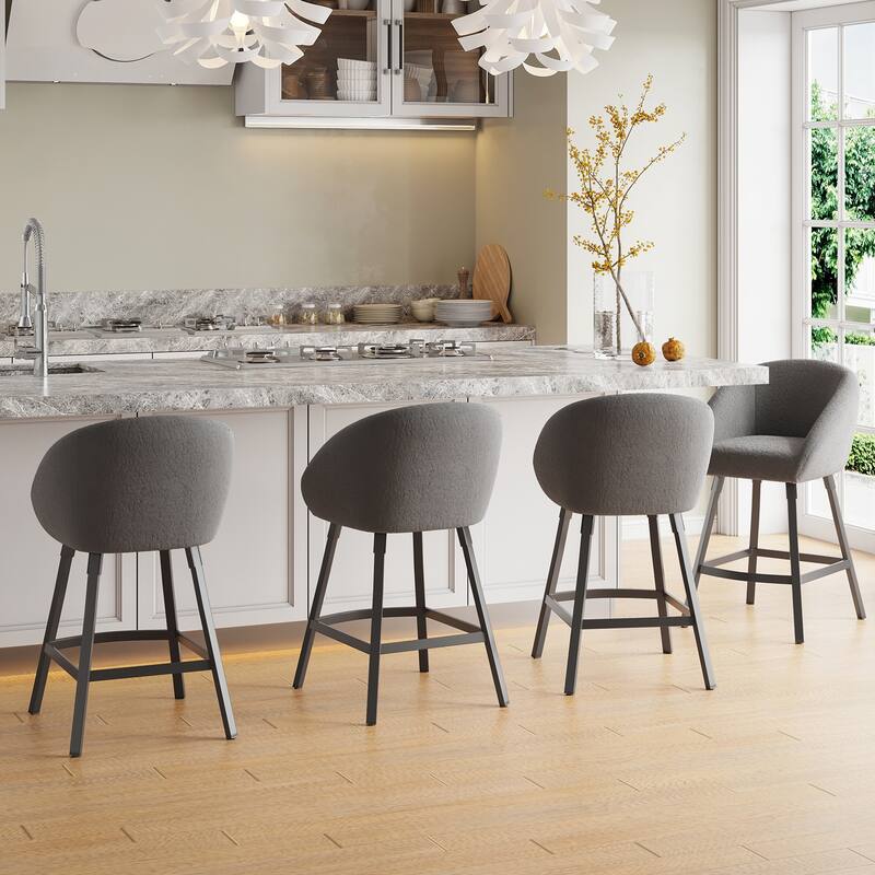 Bar Stools Set of 2,Upholstered Bar Stool with Back, 27 inch Height Counter Height Barstools for Home Kitchen Island