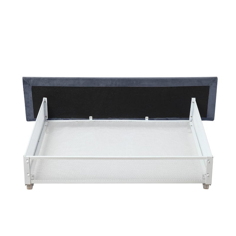 Rhiv Art Deco Upholstered 4-drawer Storage Bed by Furniture of America