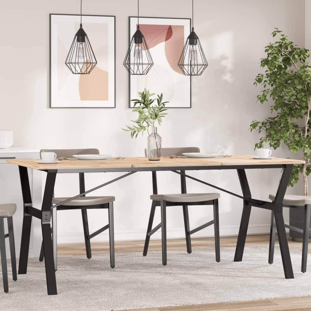 vidaXL Dining Table Leg Black Powder-Coated Steel Large Industrial - 31.5 x 63.0 x 28.7 in