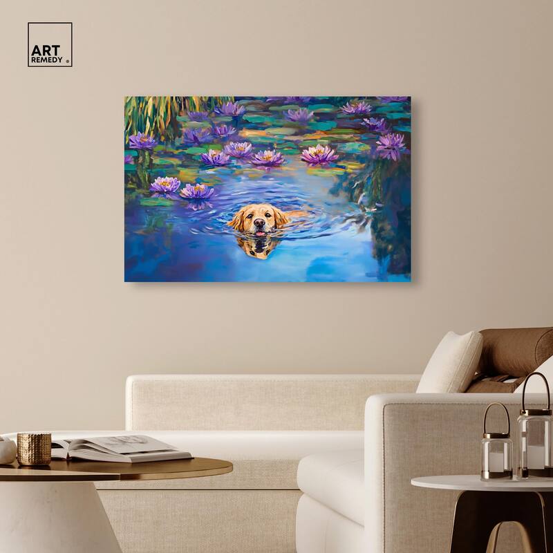 Watery Wag I Canvas by Art Remedy, Gallery Wrapped