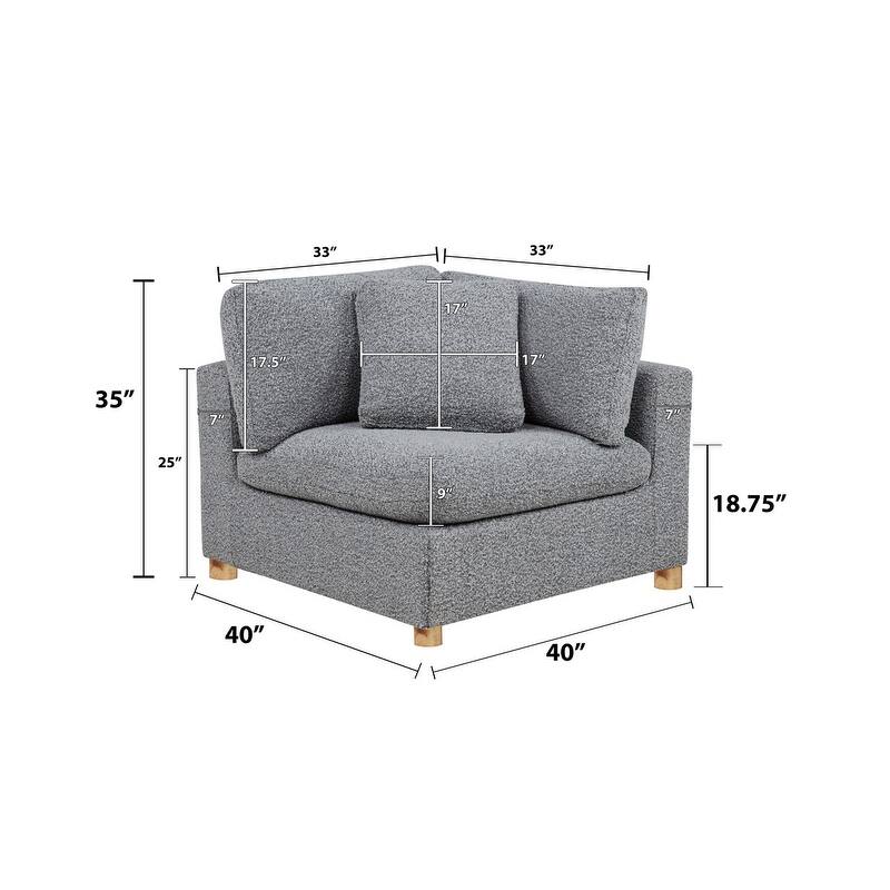 Best Quality Furniture 4-Piece Sectional Boucle Fabric