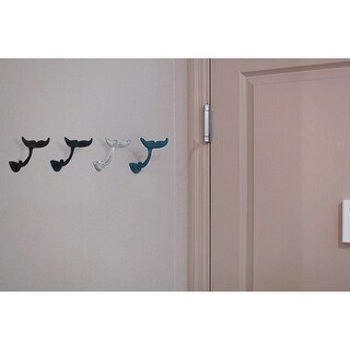 Shop Set Of 4 Colorful Cast Iron Whale Tail Wall Hooks Decorative