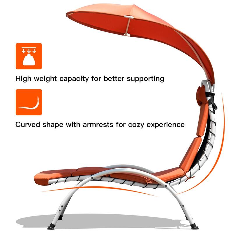 Costway Chaise Lounge Chair with Canopy Hammock Chair with Canopy