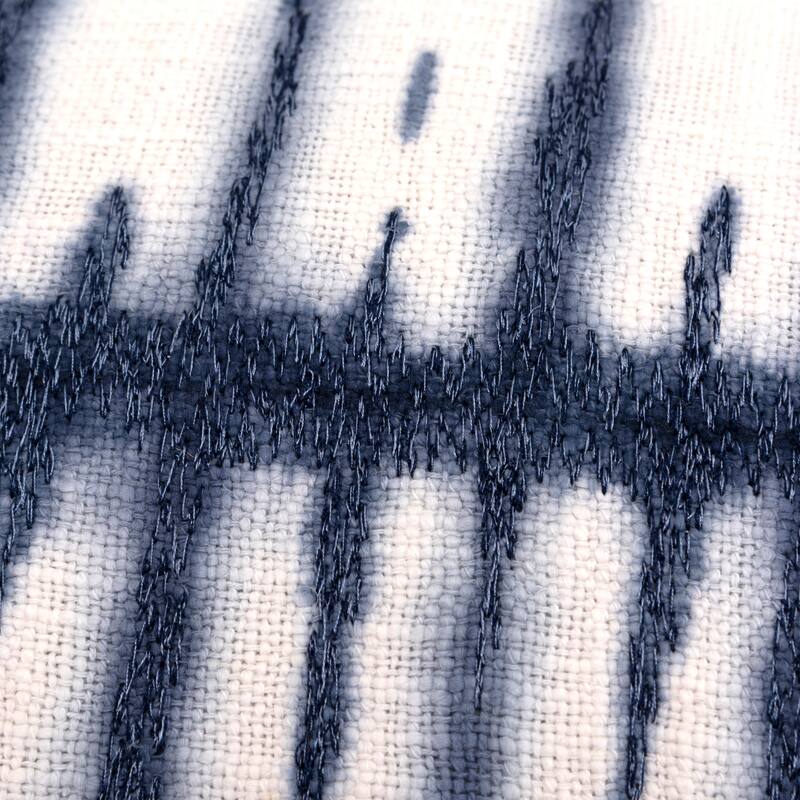 Rizzy Home Blue Heart Beat Tie-dyed Throw Pillow