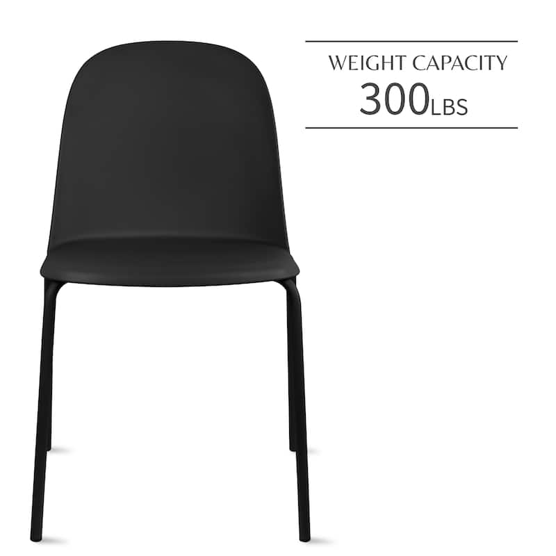 Set of 4 Plastic Dining Chairs For Kitchen Office Business Cafe Guest Waiting Room Event Party Outdoor Patio Hotel