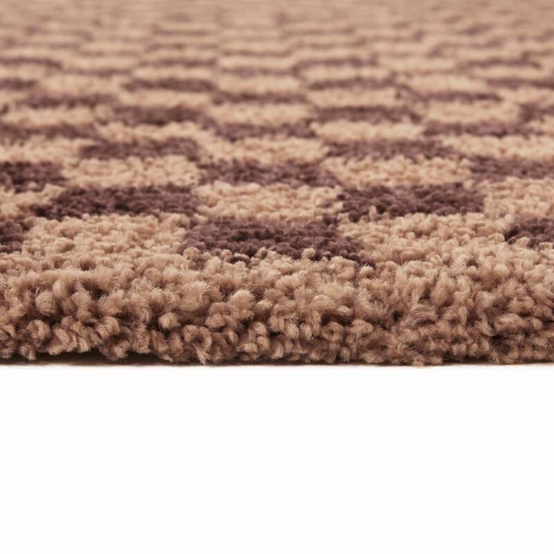 Covey Plush Checkered Thick Shag Area Rug