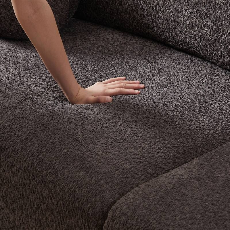 Lamb's Wool 2-Seater Cushion Sofa 90'' Comfortable Sofa,w/2 Cushions