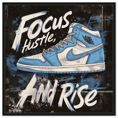 Hustle and Rise Sneaker Canvas by Art Remedy
