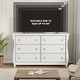 preview thumbnail 7 of 26, Modern Wood Dresser with Golden Ring Handles, Antique White Storage Organizer for Living Room Entryway