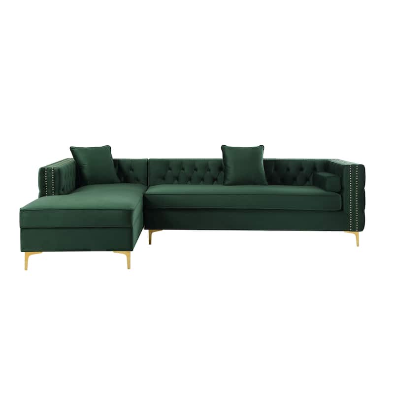 Dante Velvet Chaise Sectional Sofa