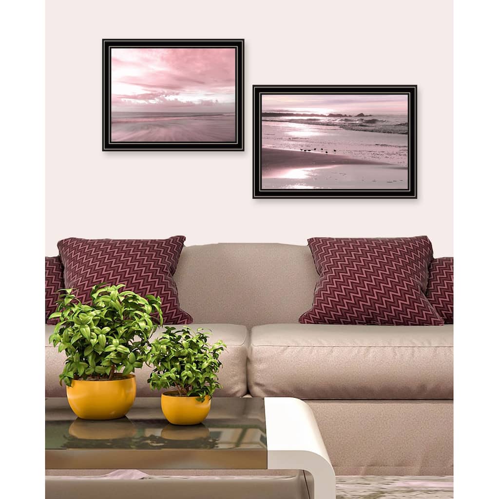 Trendy Decor 4U "Yes, believe it! Pink Beach Sand" Printed Framed Wall Art by Lori Deiter