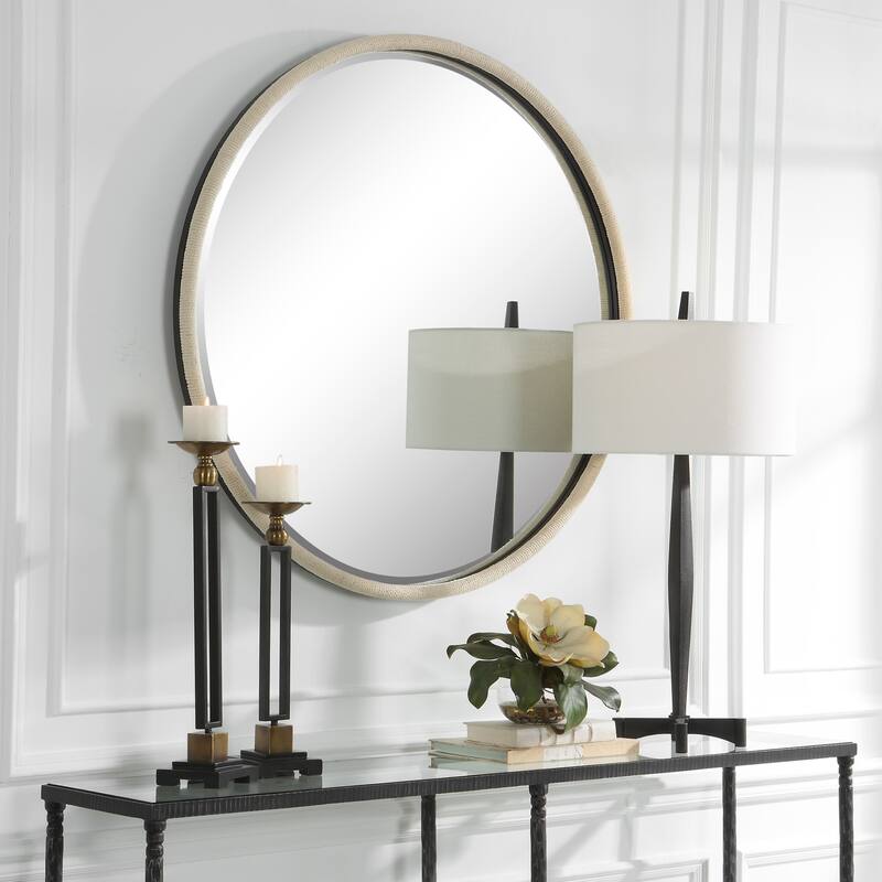 Uttermost 09908 Ranchero 42-1/2" Diameter Circular Framed Bathroom