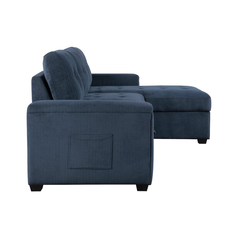 Scarlett Textured Fabric Sectional Sofa with Reversible Chaise
