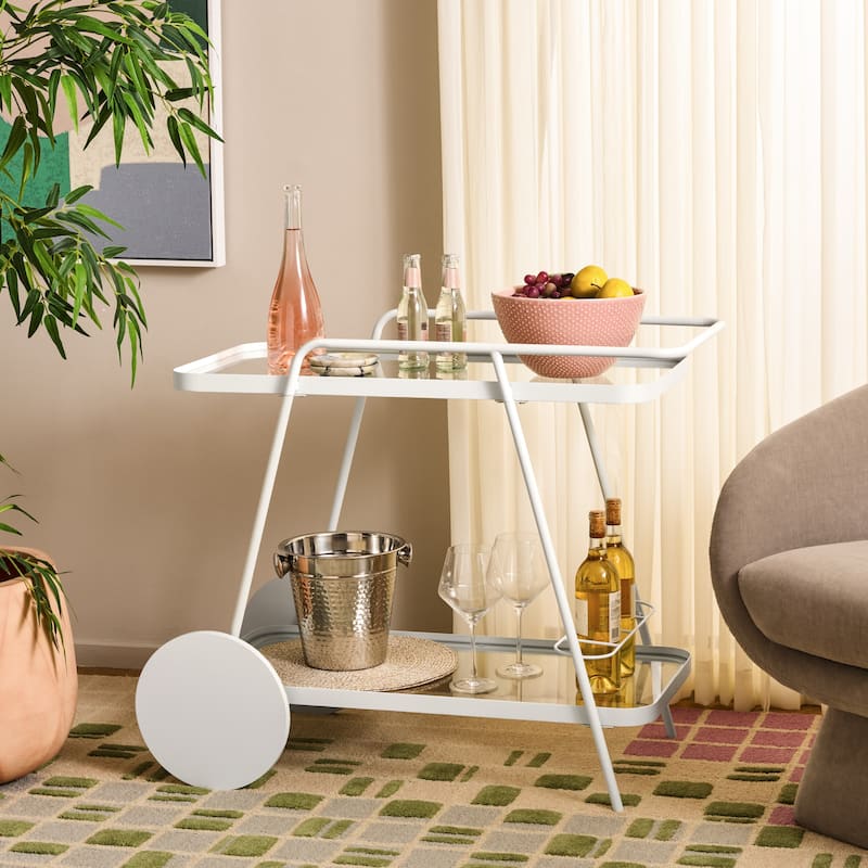SAFAVIEH Home Zunia 2 Tier Bar Cart - 36"W x 19"D x 30"H