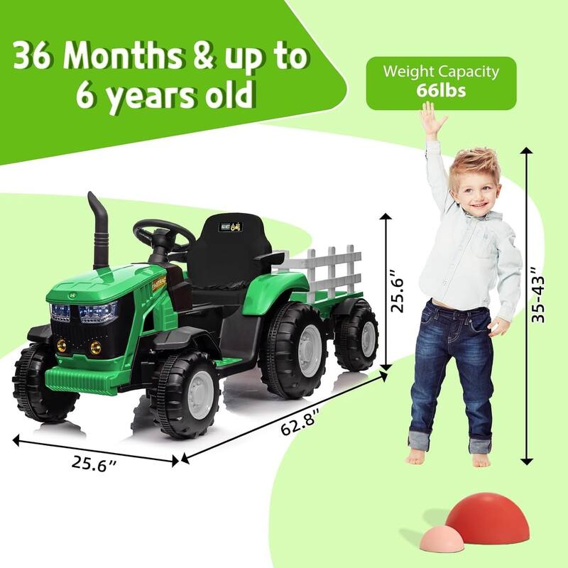 Kids Tractor with Remote Control