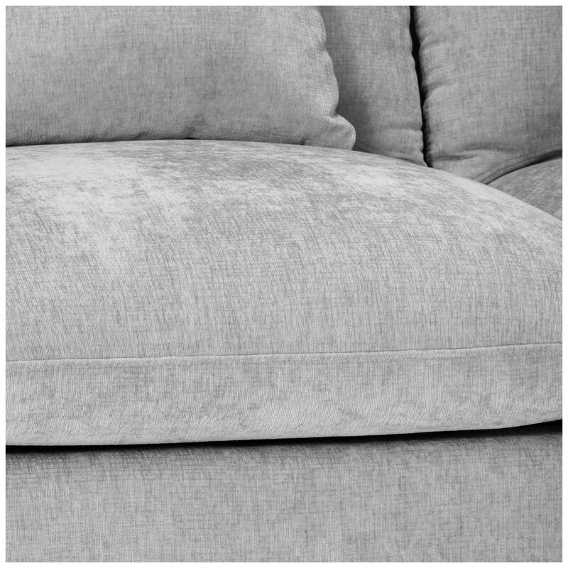 Lucca Chenille Upholstered Modular Loveseat with USB Port