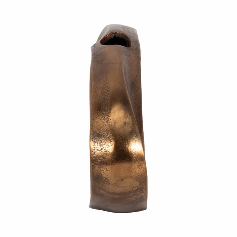 Sagebrook Home Belcove, Metal Cut-out Vase, Bronze/Copper, Round, Solid Color, Aluminum
