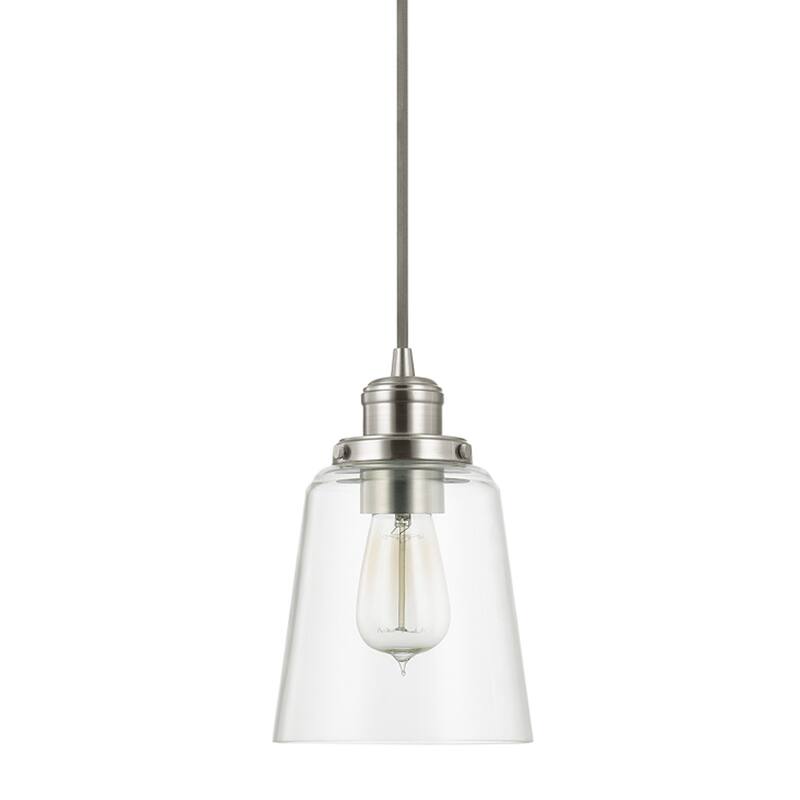 Urban 1-light Mini Pendant w/ Clear Glass - Brushed Nickel