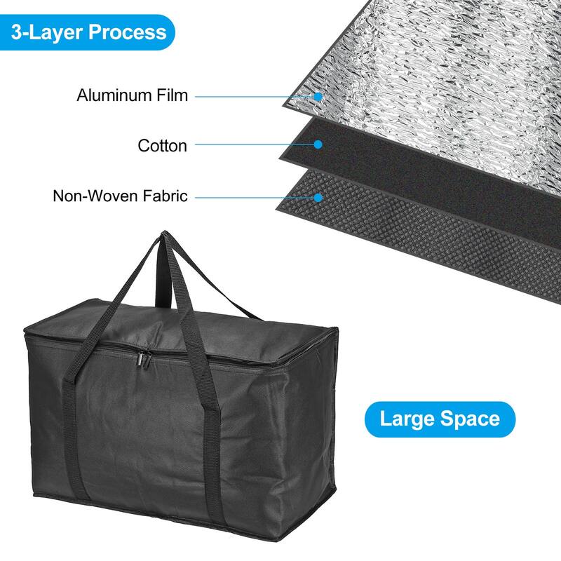 20.1"x10"x13" Insulated Reusable Grocery Bag Food Delivery Tote Bag