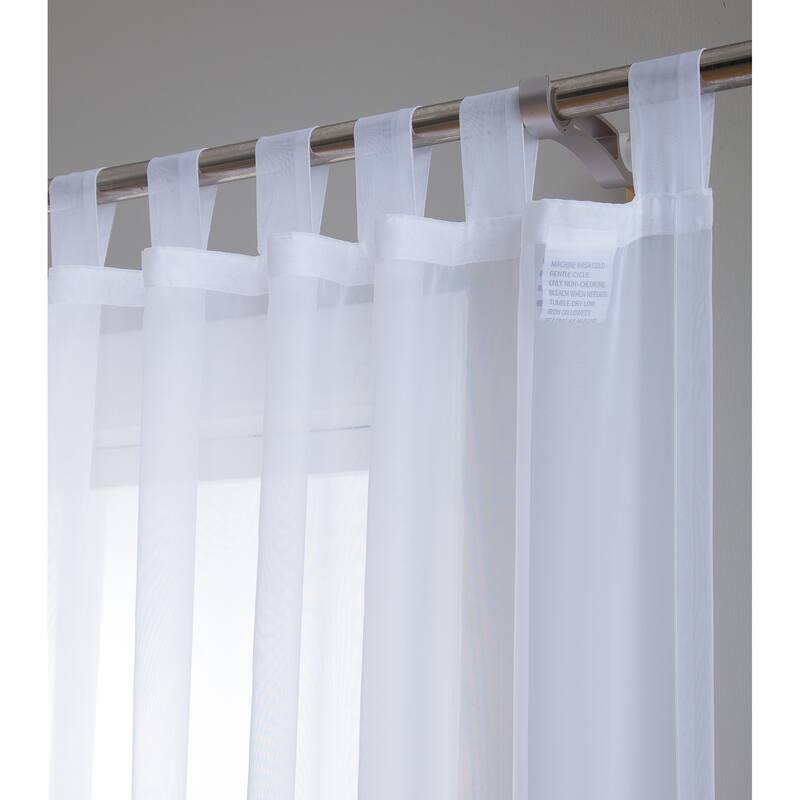 HLC.me Sheer Voile Tab Top Window Curtain Panels for Living room & Bedroom, Set of 2 panels