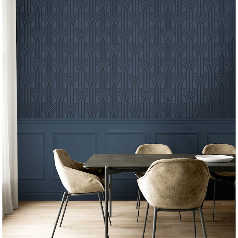 Seabrook Designs Diamond Stripe Glass Beaded Unpasted Wallpaper