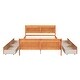 preview thumbnail 22 of 34, Full Size Wood Platform Bed with 4 Drawers, Elegant Design