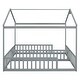 preview thumbnail 49 of 58, Double Twin Size House-Style Floor Bed with Fence and Guardrails without Door