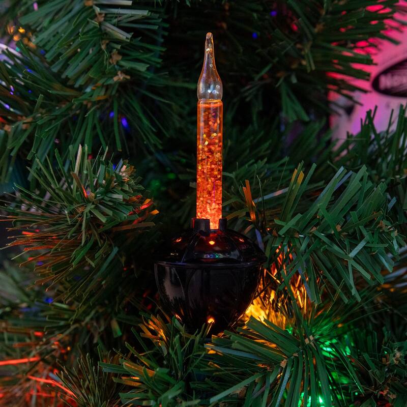 7 Light Halloween Blackout Bubble Light Set, Orange Liquid, 6 Feet