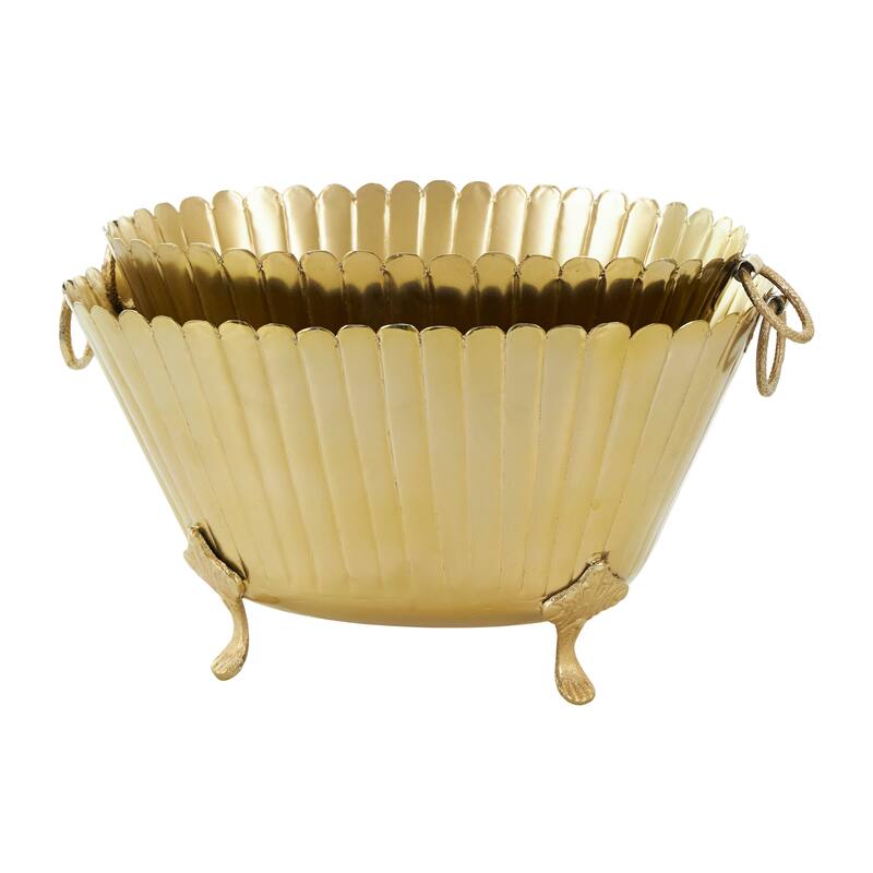 Gold Metal Indoor Outdoor Planter (Set of 2)