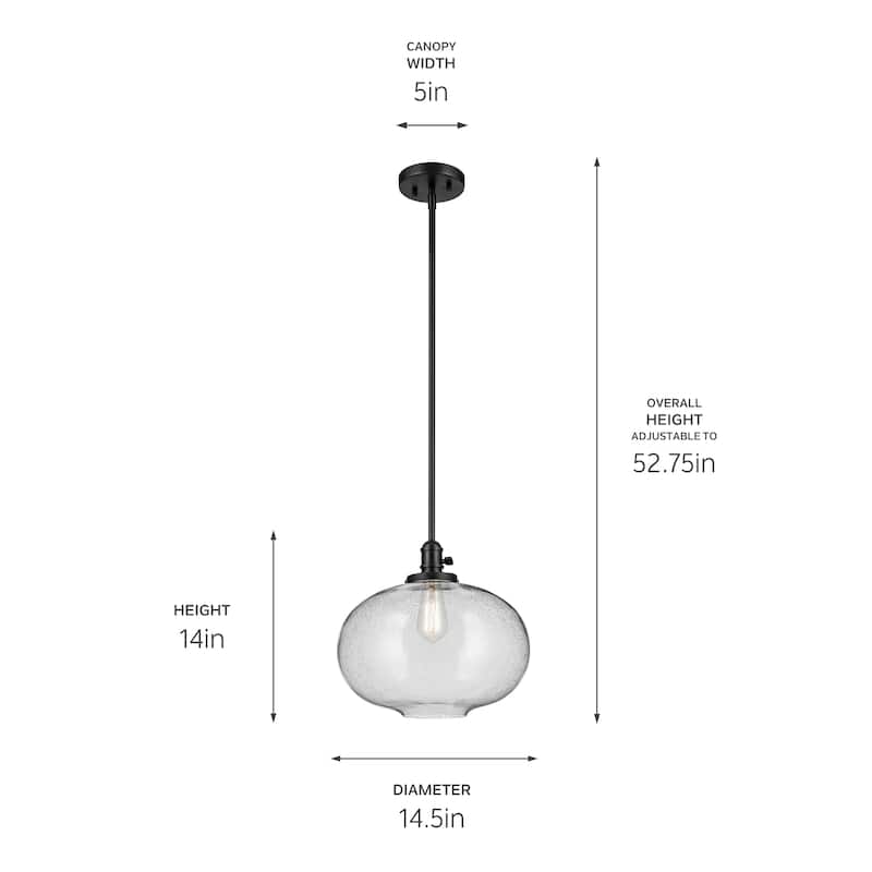 Kichler Lighting Avery 1-Light Pendant Light with Seeded Glass