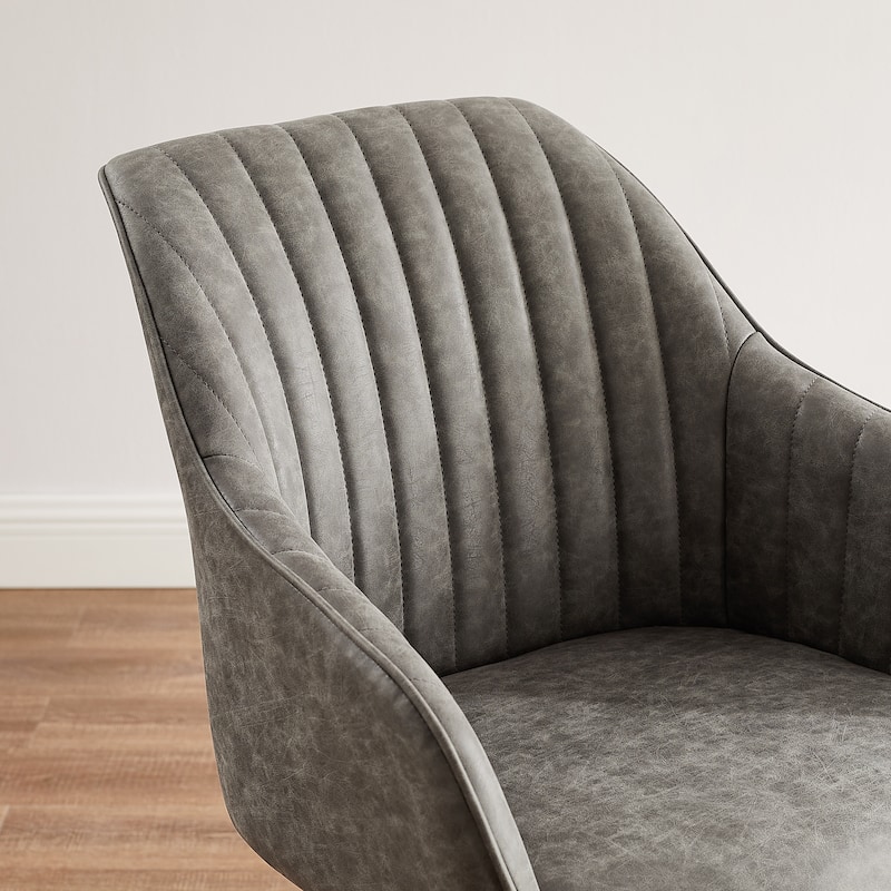 Art Leon Classical Swivel Office Accent Chair with Wood Legs